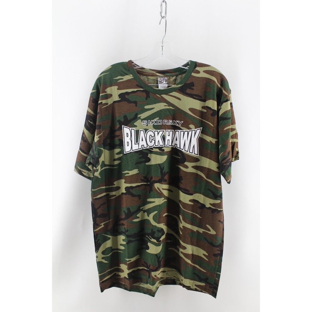 Sikorsky Blackhawk Code V Camo Cotton T Shirt Men's Large‎
